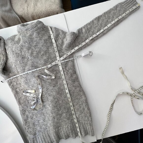 Aritzia Talula Greenpoint Wool Angora Cashmere‎ Grey Knit Open Cardigan Sz S - Picture 15 of 15